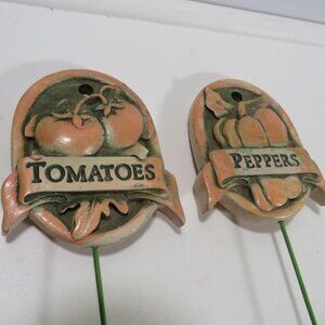 Tomatoes, Peppers Garden Themed Resin Plaques (Great for wreath making) PEACH